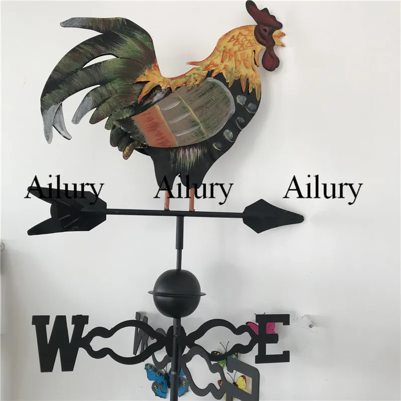 Iron Rooster Weather Vane,Rotatable,Nordic Villa Garden Creative Decoration Outdoor Lawn Roof,Wiatrak Ogrodowy Metalowy