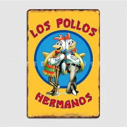 Los Pollos Hermanos pomarańczowy metalowy znak klub garażowy śmieszne tablice plakat znak blaszany