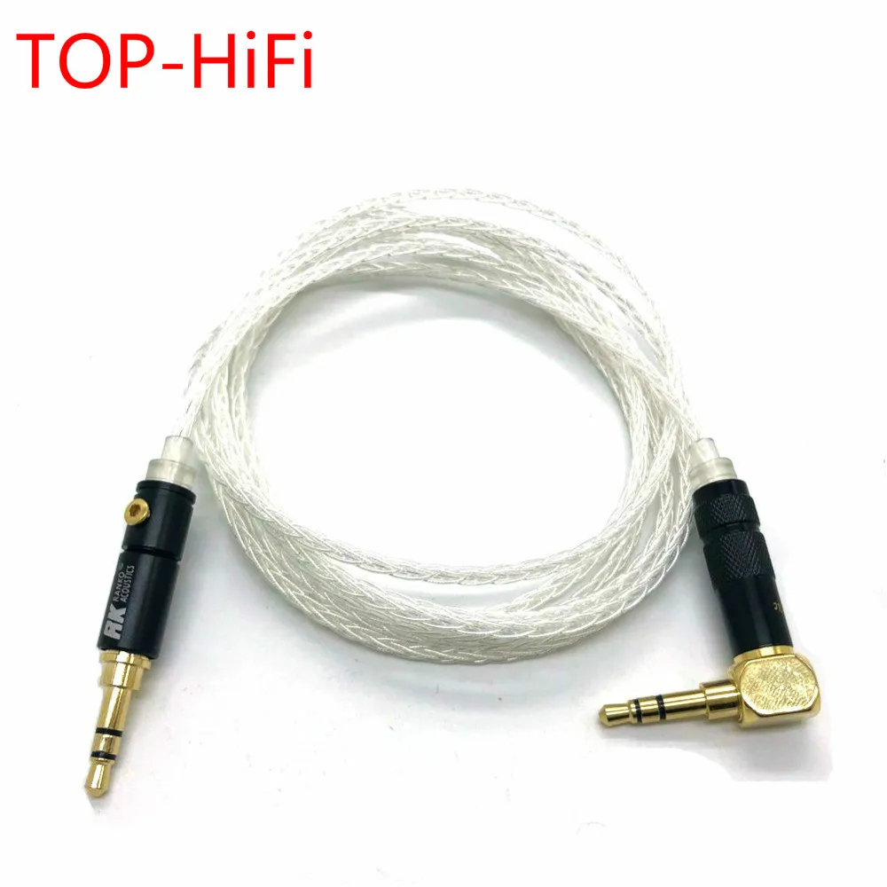 TOP-HiFi  8 Cores Silver Plated 3.5mm to 3.5mm Upgrade Cable For Philips Shp9500 Fidelio X2 X1 MDR-1A AH-MM400