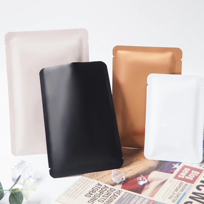 1000Pcs/Lot Filleted corner Matte Aluminum Foil Open Top Vacuum Pouch Heat Seal Food Vacum Bag Mylar Foil Packing Sample Bags