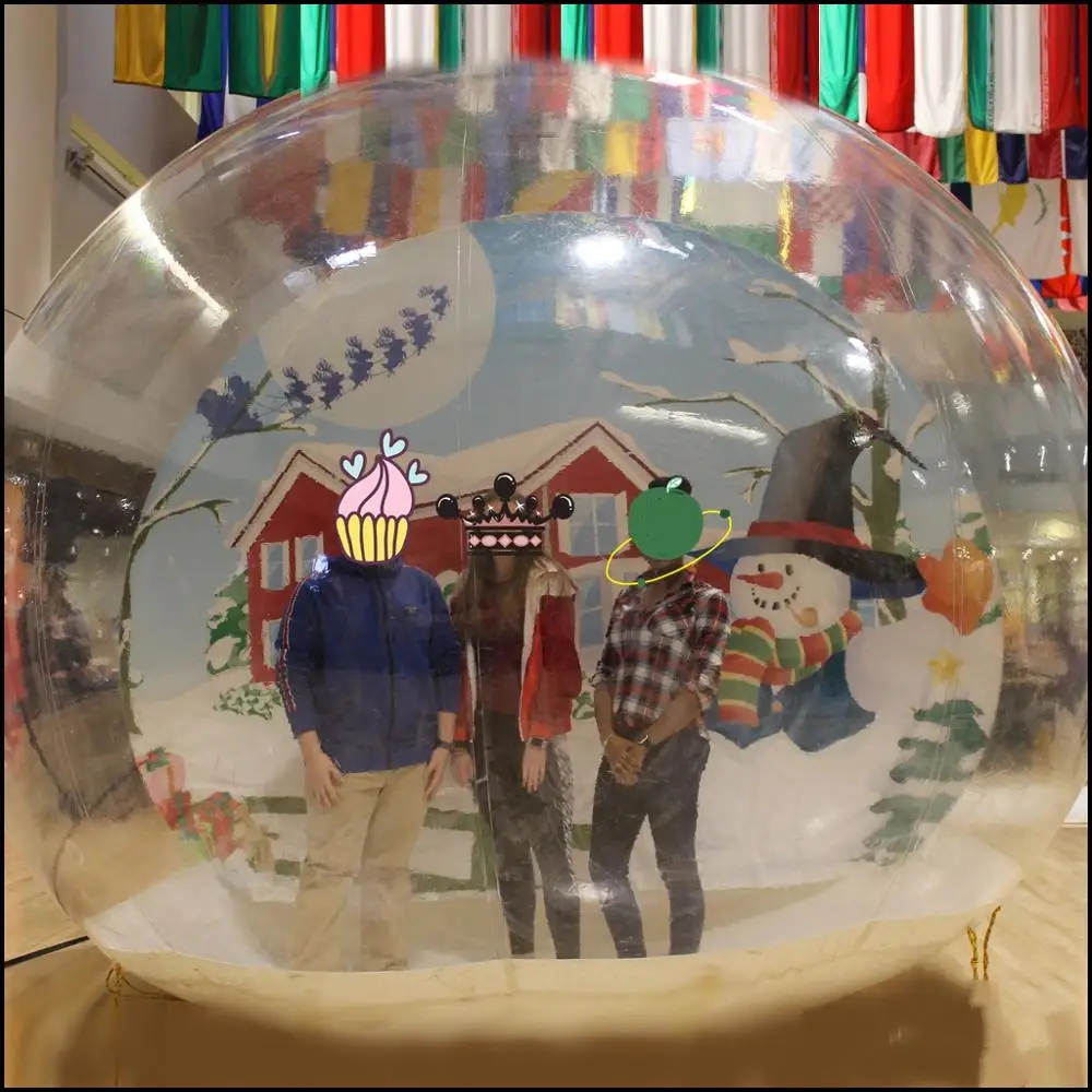 Giant inflatable snow globe ,large photo booth transparent bubble room Snow Globe for Christmas Decoration