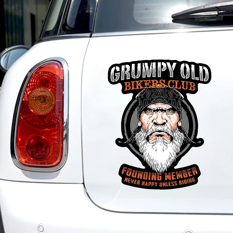 S60068# Grumpy Old Bikers Club Self-adhesive Decal Car Sticker Waterproof Auto Decors on Bumper Rear Window Laptop Choose Size