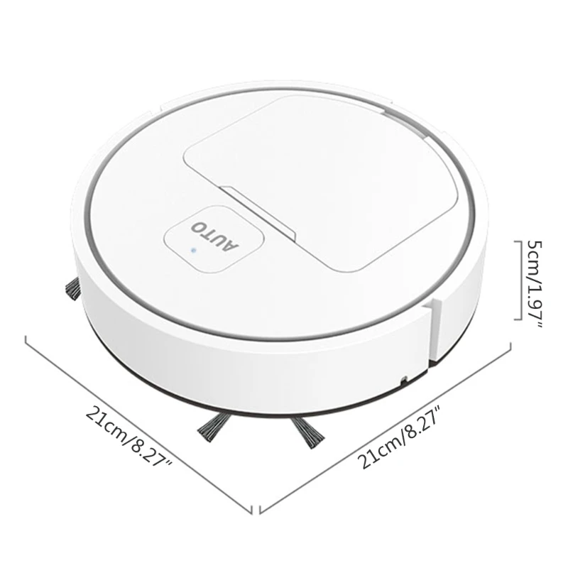 2021 Robot Vacuum Cleaner Strong Suction, 75 min Runtime, Quiet, for Pet Hair, Carpets, Hard Floors Black White