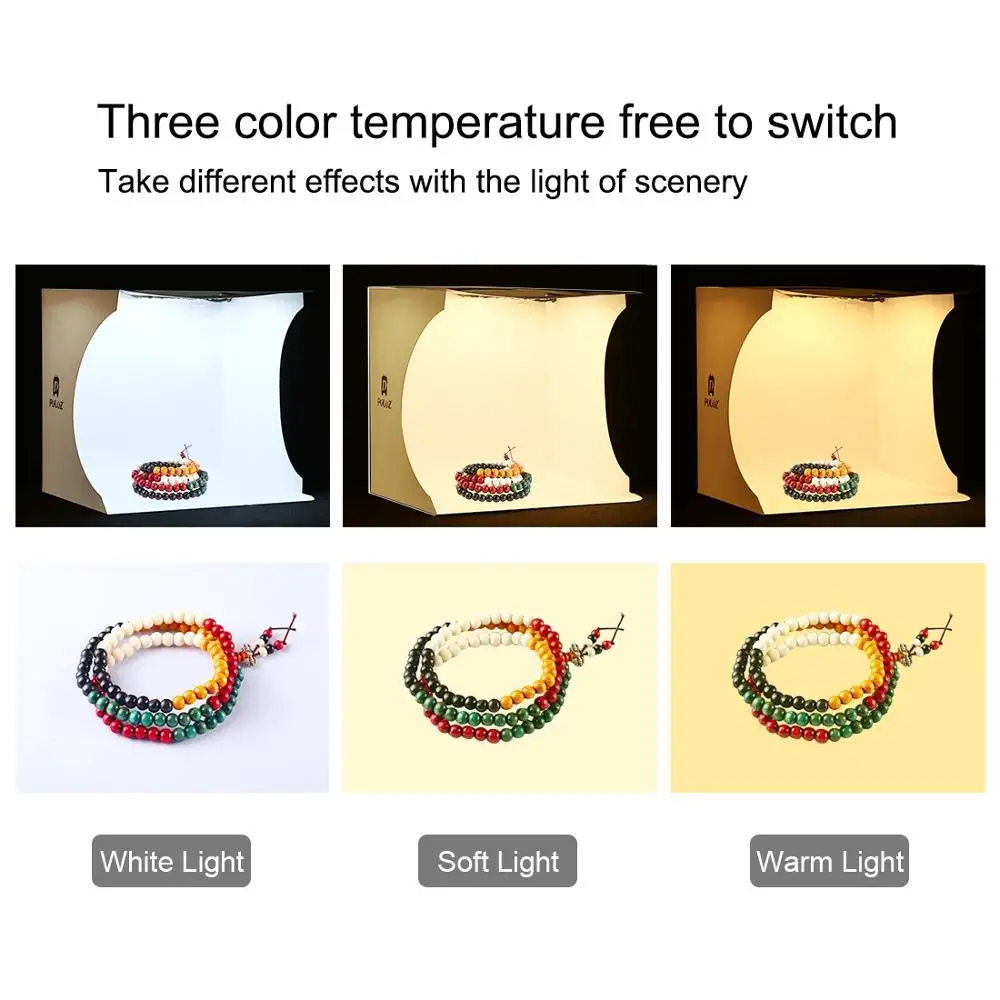 صندوق سوفت بوكس صغير قابل للطي مع 6 خلفيات ، حلقة ضوئية محمولة ، للتصوير الفوتوغرافي ، الاستوديو ، التصوير الفوتوغرافي