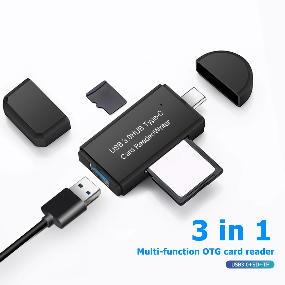 เครื่องอ่านการ์ดOTGโทรศัพท์PC USB 2.0 3.0ประเภทC Micro USB SD TF 8 Pin Card AdapterสำหรับiPhone Android