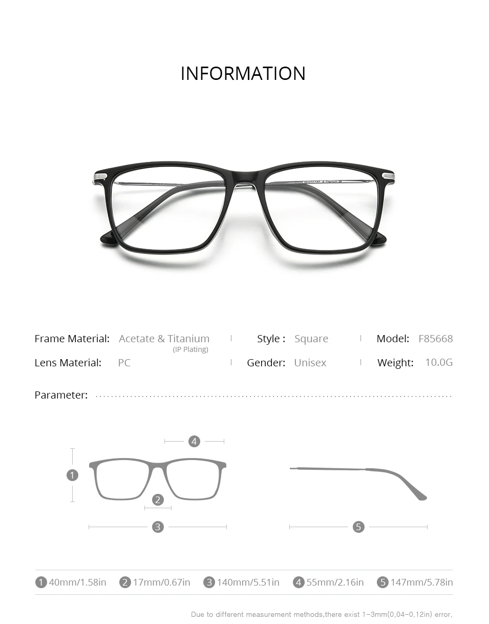 FONEX Acetat Titan Brille Rahmen Männer Marke Design Vintage Retro Quadratische Brillen Frauen Spektakel Japanische Brillen 85668 – Detail 3