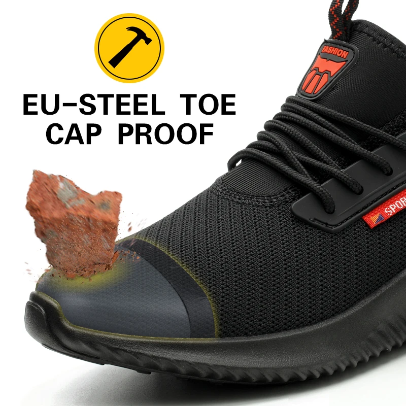 Work Safety Shoes Anti-Smashing Steel Toe Puncture Proof Construction Lightweight Breathable Sneakers Boots Men Women Air Light