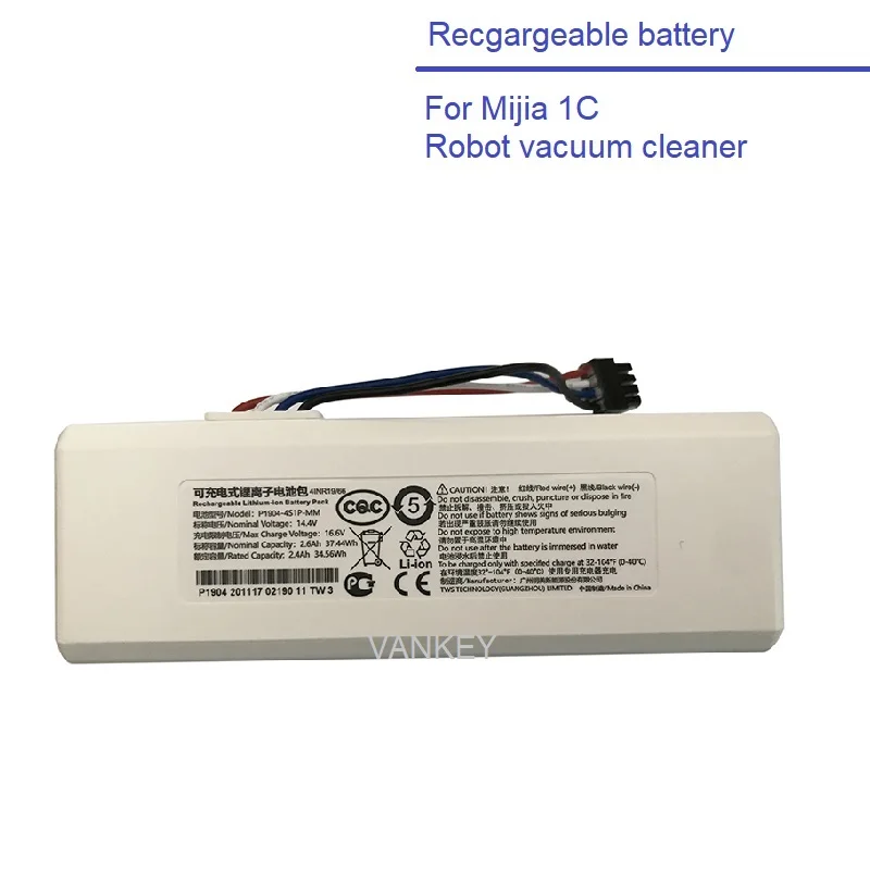 Rechargeable Li-ion Battery for Xiaomi Mijia 1C STYTJ01ZHM Robot Vacuum Cleaner Battery Pack with Capacity 2600mAh Power Supply