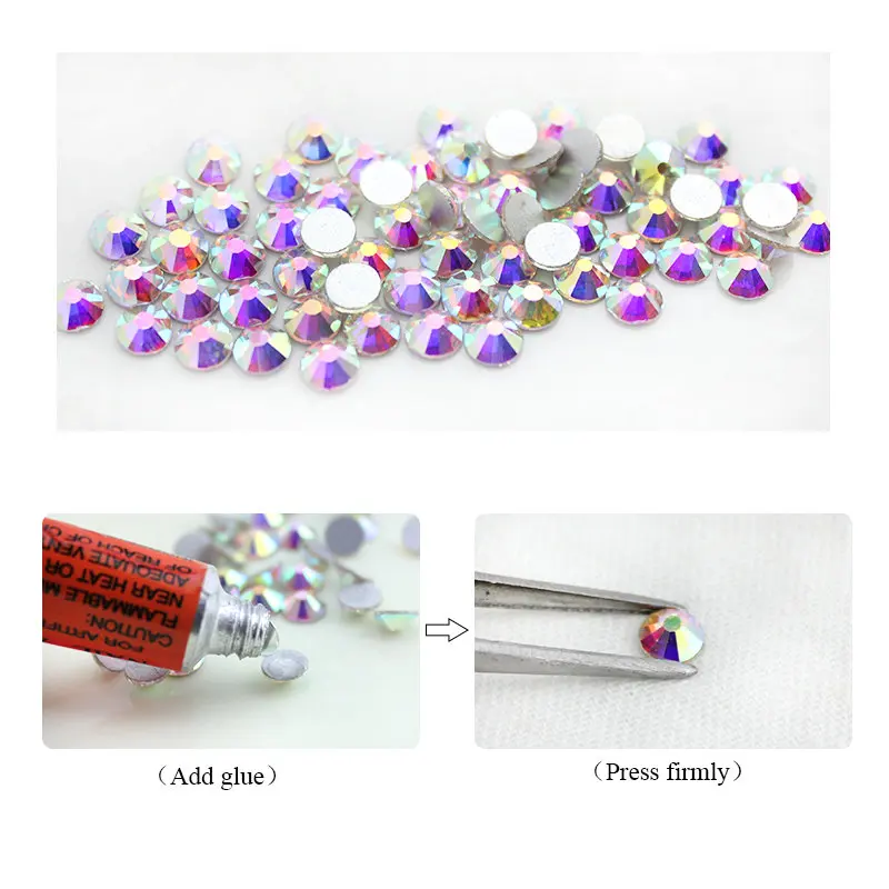 Jet hematite 8 Big 8 Small Crystal Glass Rhinestone For Clothes Non-hotfix and Hot fix Flatback Rhinestones For Nail Stone