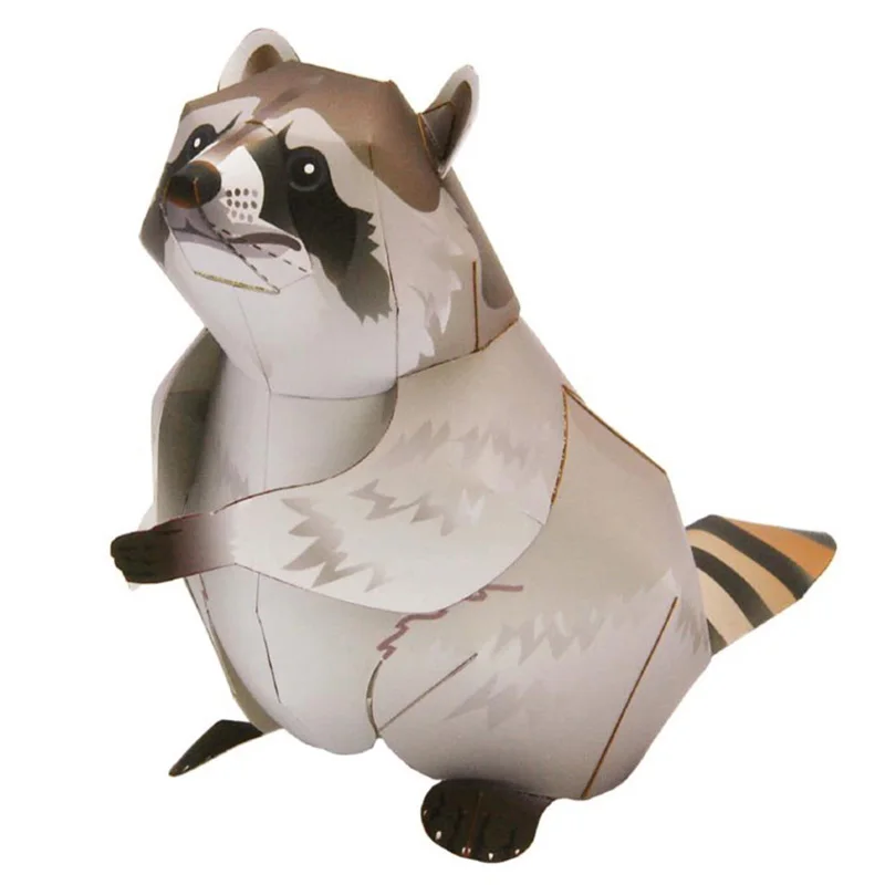 Raccoon Procyon Lotor Handmade Origami Art Folding Mini Cute 3D Paper Model Papercraft Animal DIY Kids Adult Craft Toys QD-036