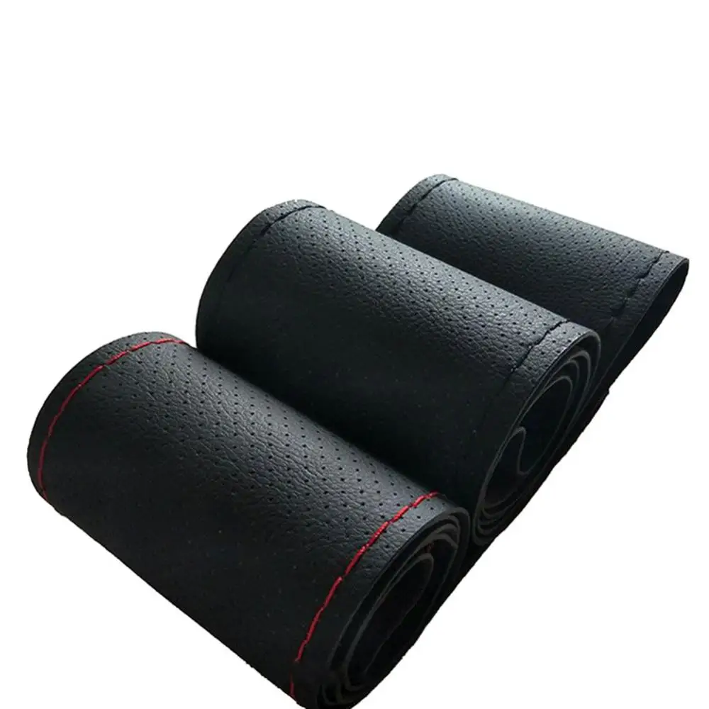 New Braid On Car Steering Wheel Cover with Needle Thread Artificial Leather Sleeve