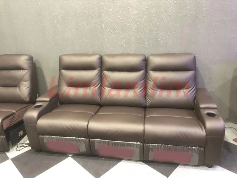 Linlam elektryczny fotel wypoczynkowy relax fotel wypoczynkowy kino teatralne funkcjonalna skórzana kanapa Sofa do salonu Nordic uchwyty do kubka