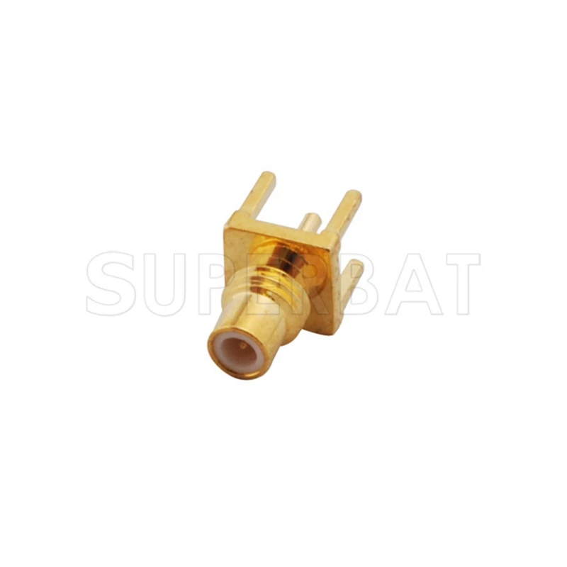 Superbat 10pcs SMC através do furo fêmea vertical PCB montagem conector coaxial RF