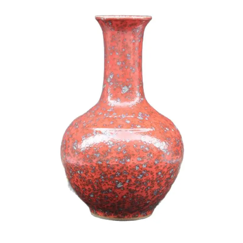 

Chinese Old Porcelain Red Glazed Porcelain Flower Vase