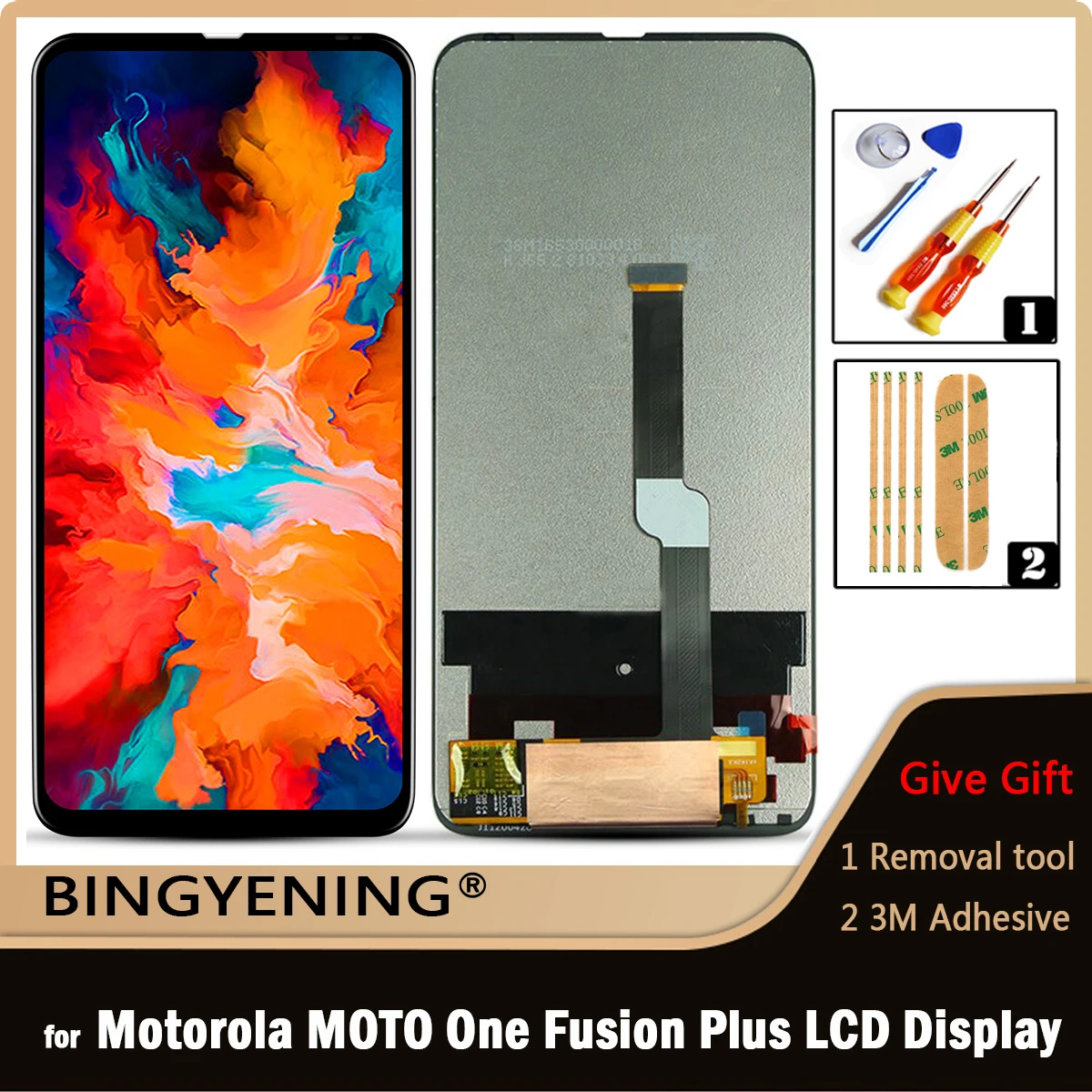 For Motorola Moto One Fusion+ Plus XT2067 Full LCD Display Screen Touch Digitizer Assembly with Frame Replace