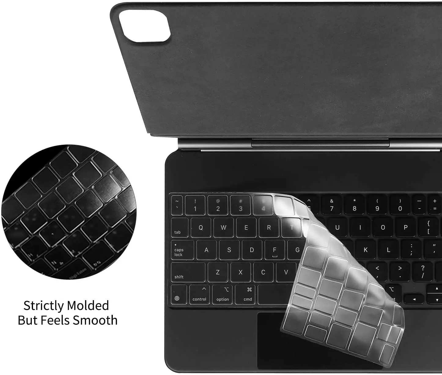 Keyboard Cover for iPad Air 4th Gen and iPad Pro 11 Ultra Thin, Clear TPU Material Magic Keyboard Skin Protector Film