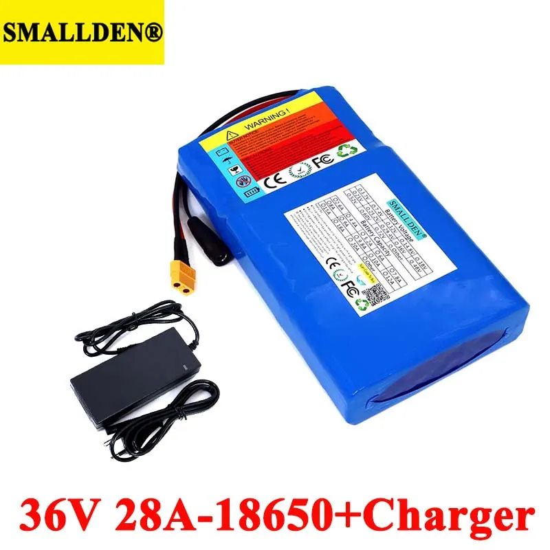 

36V 28Ah Lithium Battery Pack 18650 28000mAh High rate 20A BMS for Balancing scooter E-bike lawn mower with 42V 2A Charger