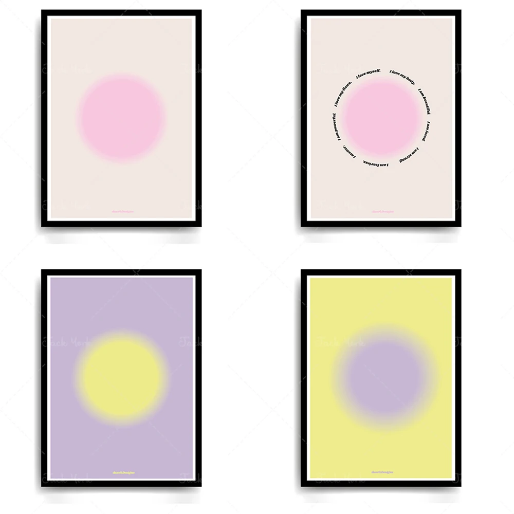 Affirmations Print | Gradient Circle | Wall Art | Print | Poster | Gift | Unframed