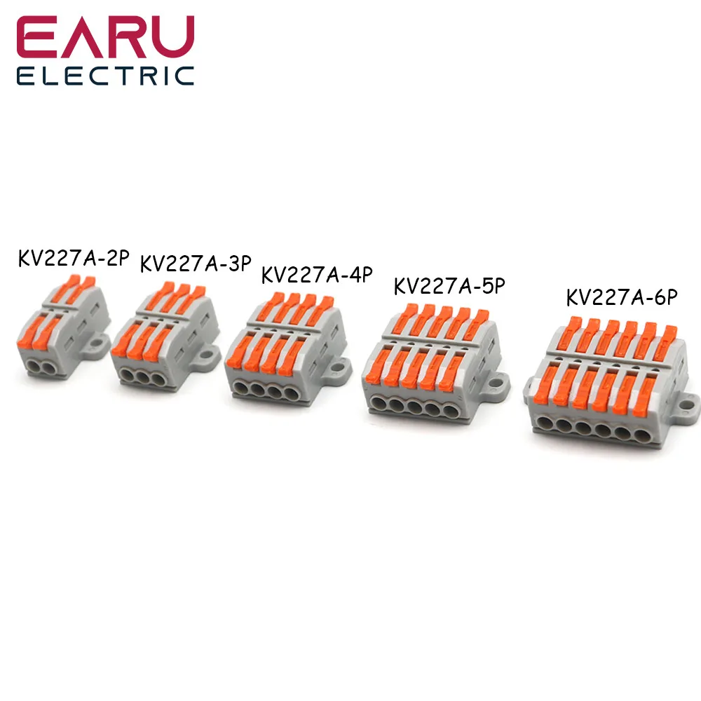 1Pcs 2P 3P 4P 5P 6P Quick Docking Cable Wire Connectors Fixed Miniature Quick Terminal Compact Electrical Wiring Terminal Block