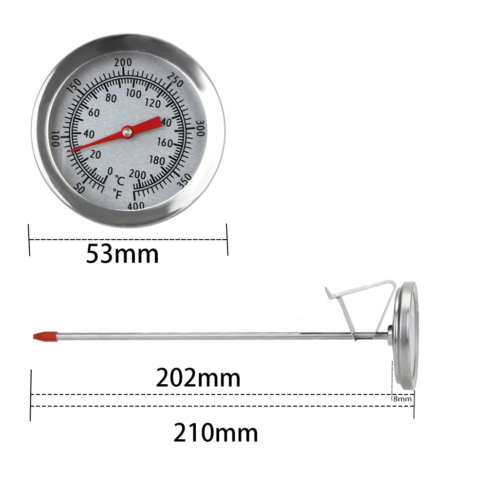 مقياس اللحوم والحليب والقهوة من الفولاذ المقاوم للصدأ 0 ~ 200 ℃   مسبار ميزان الحرارة أدوات المطبخ مقياس درجة حرارة الطبخ