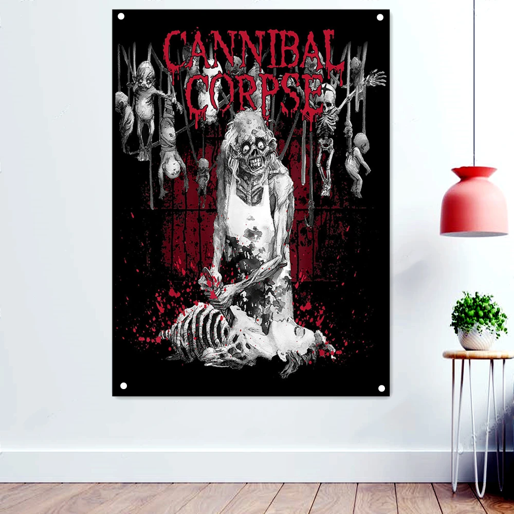 CANNIBAL CORPSE Heavy Metal Band Icon Flags Tapestry Rock Music Poster Canvas Painting Wall Chart Skull Tattoos Art Wall Decor