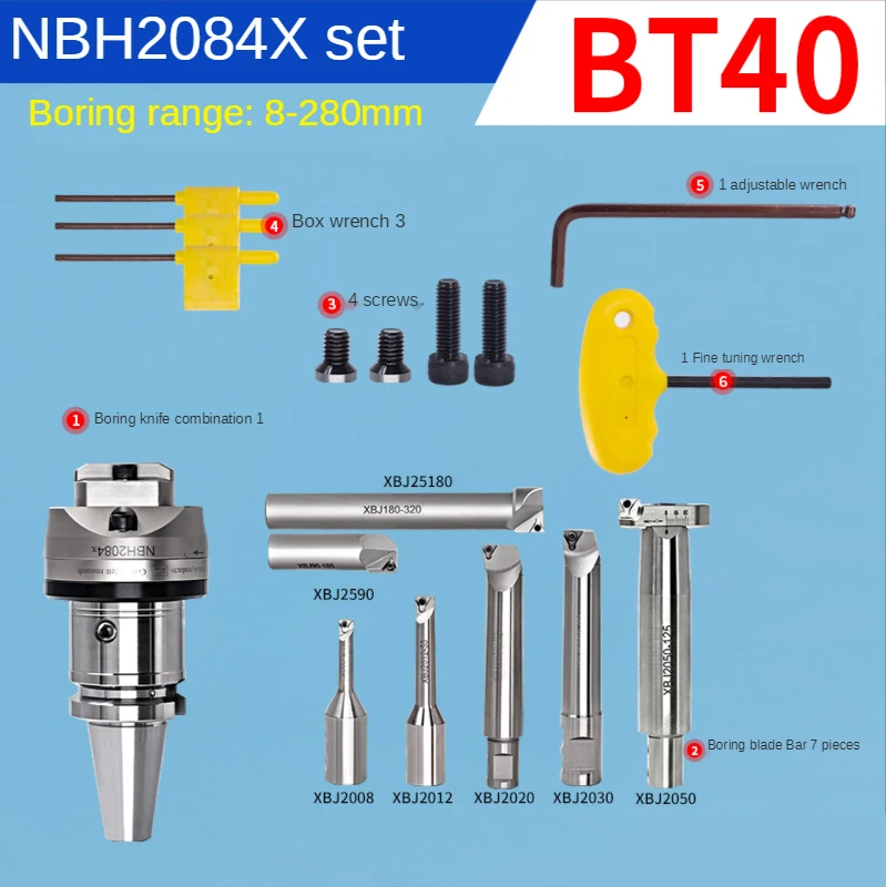 Fine Boring Tool Machining Center BT40 Adjustable Boring Tool NBH2084X Set Boring Tool