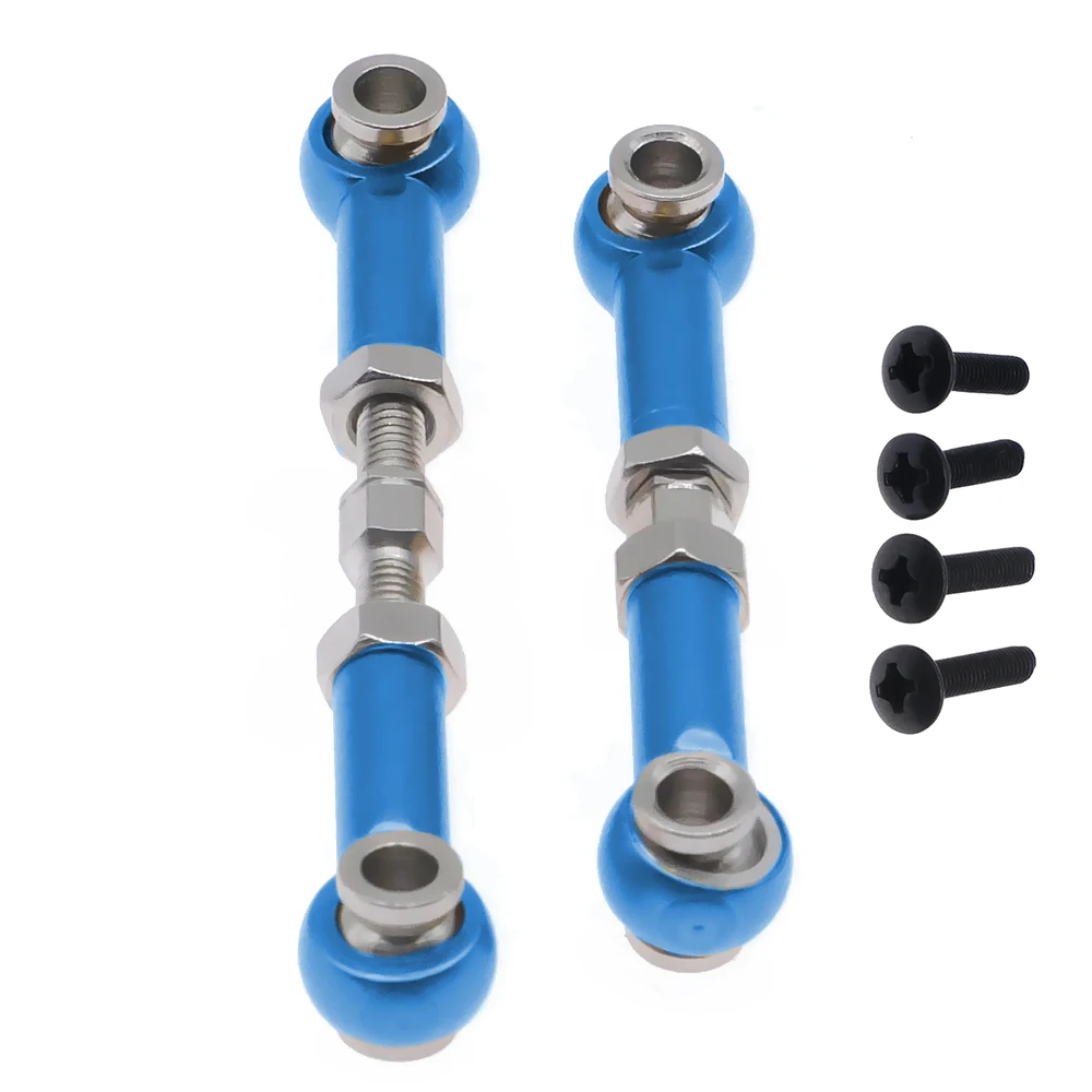 Alloy 2pcs front suspesnion turnbuckle tie/link rod M3 for rc hobby model car 1-14 Wltoy 144001 buggy option parts hop-ups parts