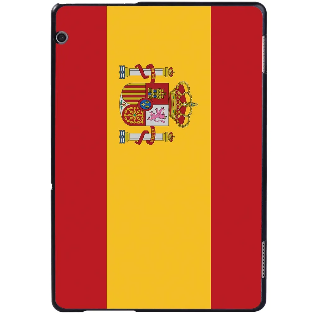 Para Huawei MediaPad T3 10 9,6 pulgadas carcasa dura a prueba de golpes para tableta patrón de la serie de bandera nacional + lápiz óptico gratis