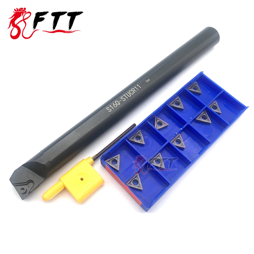 1pc S16Q-STUCR11 Holder with 10 Pcs TCMT110204 High Quality Carbide Inserts CNC 16MM Knife Drill Rod Lathe lnternal Turning Tool