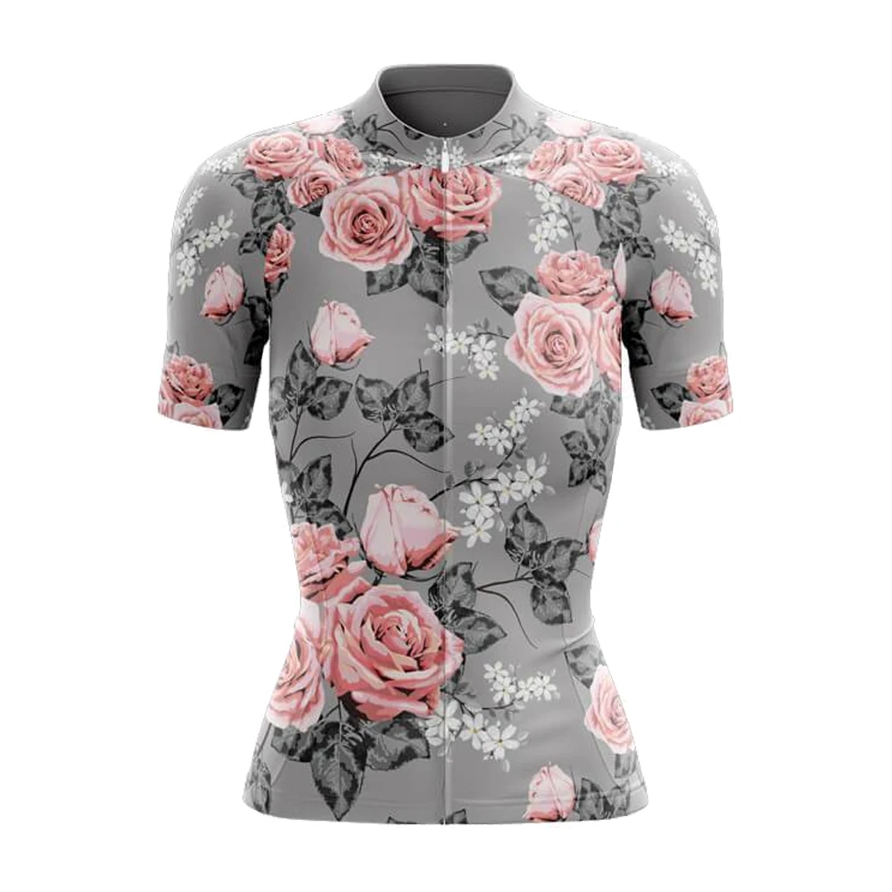 Exotic Rose Summer Roupa Ciclismo Feminina Lady\'s Cycling Jersey Bib Shorts Gel Breathable Pad Cycling Jersey Set Ropa Mujer