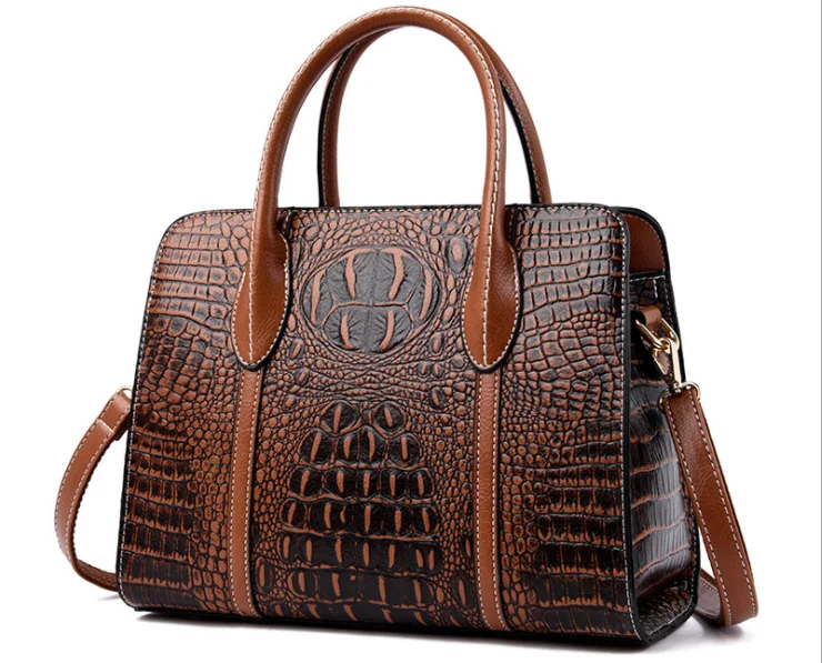 

Crocodile Luxury Leather Handbags Women Bags Designer 2023 Vintage Alligator Satchel Tote Purse Lady Shoulder Hand Bag For Women