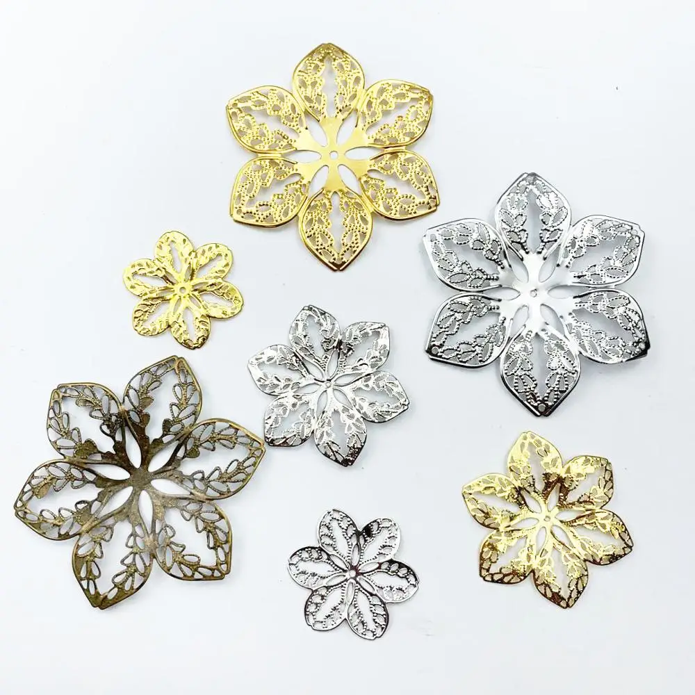 Metal Filigree Flowers Jewelry Accessory DIY Components Findings For DIY Jewelry