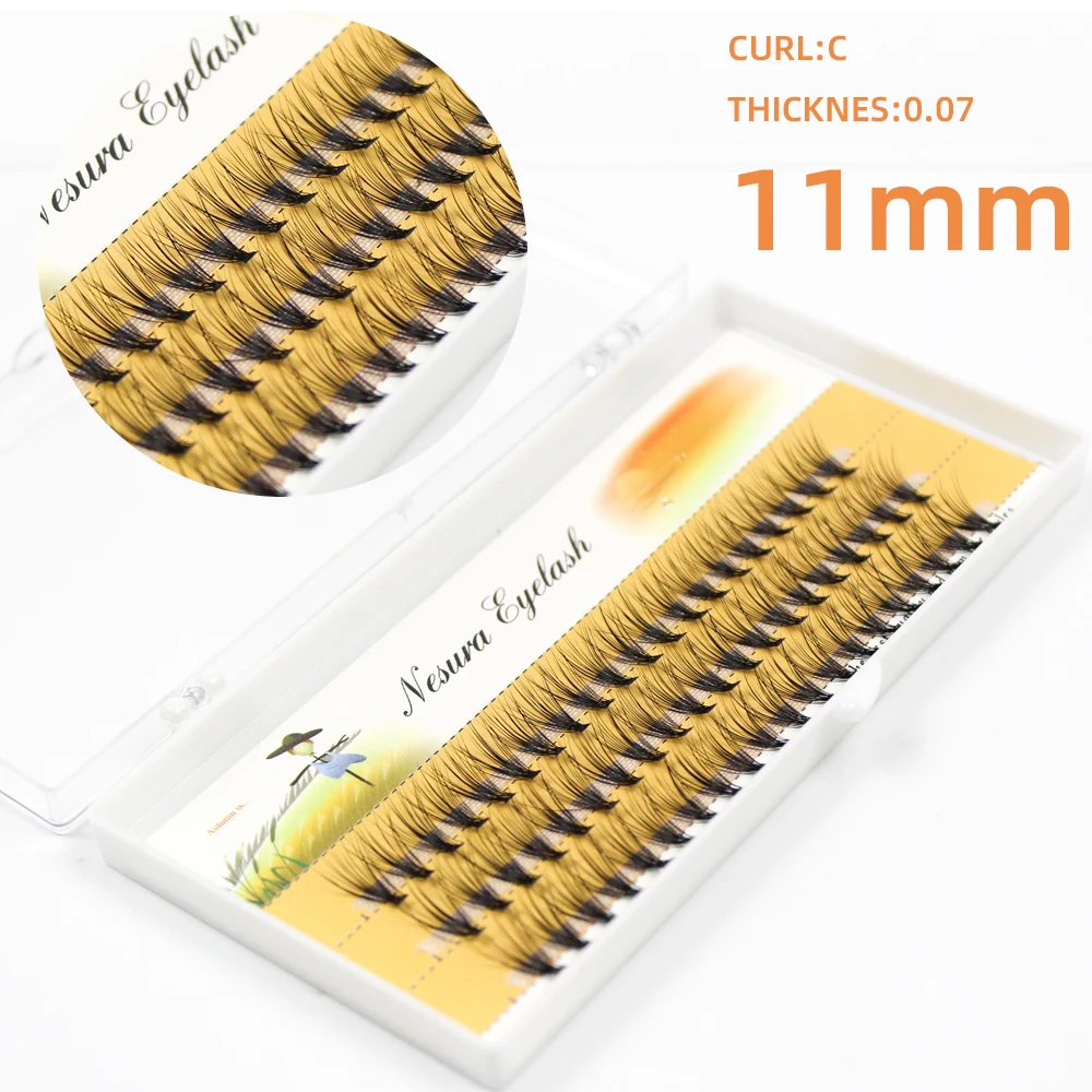 Grafting World 60 pcs Natural 3D Eyelash Extension Russian Volume Mink Eyelashes Individual 20D Cluster Lashes Makeup Cilia