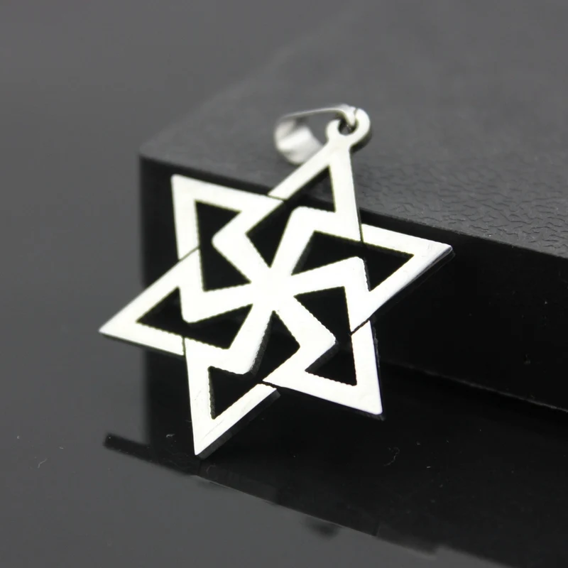 الفولاذ المقاوم للصدأ شخصية نجمة داود قلادة قلادة الرجال سداسي الخرز سلسلة النساء فتاة يهودية مجوهرات الزفاف هدية