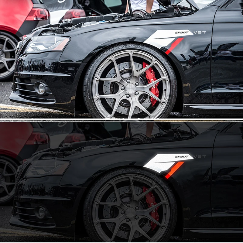 

Sport Racing Side Fender Sticker Reflective Decal Vinyl Graphics for Audi A4 RS4 A3 RS3 A5 A6 Q3 Q5 Q7 TT Golf 6 7 BMW