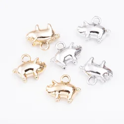 8 Pieces Gold Color Alloy Enamel Cute Pig Charms Pendant Accessaries For DIY Bracelet Necklace Jewelry Making Earring Findings