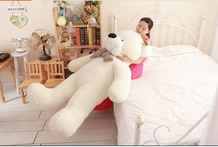 huge Stuffed about 200cm white Teddy bear plush bear toy soft doll throw pillow gift w3000