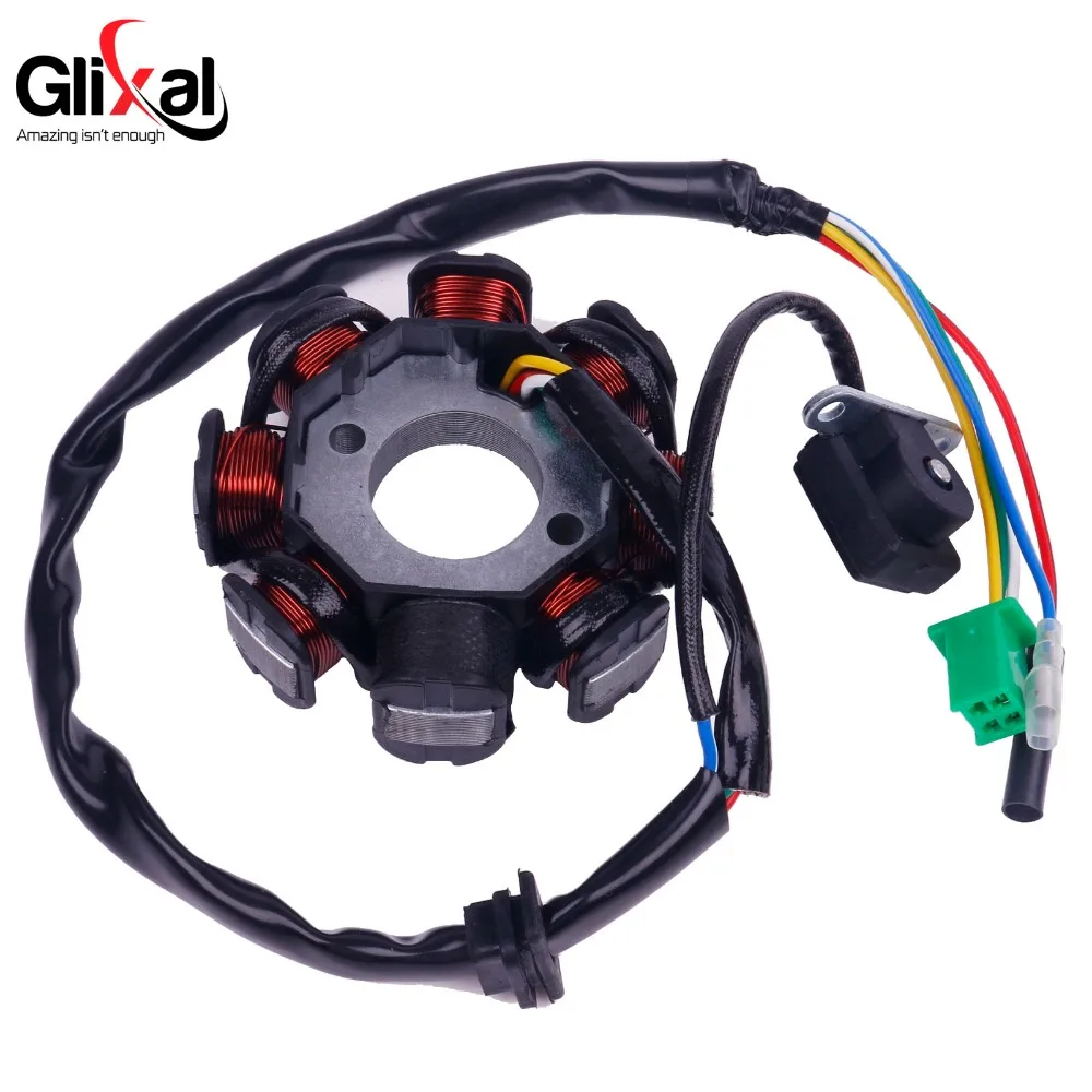 Glixal-gy6用8コイル磁気オルタネーターステーター,125cc,150cc,152qmi,157qmj,中国のスクーター,モペット,atv,ゴーカート,クワッドエンジン (3 2)