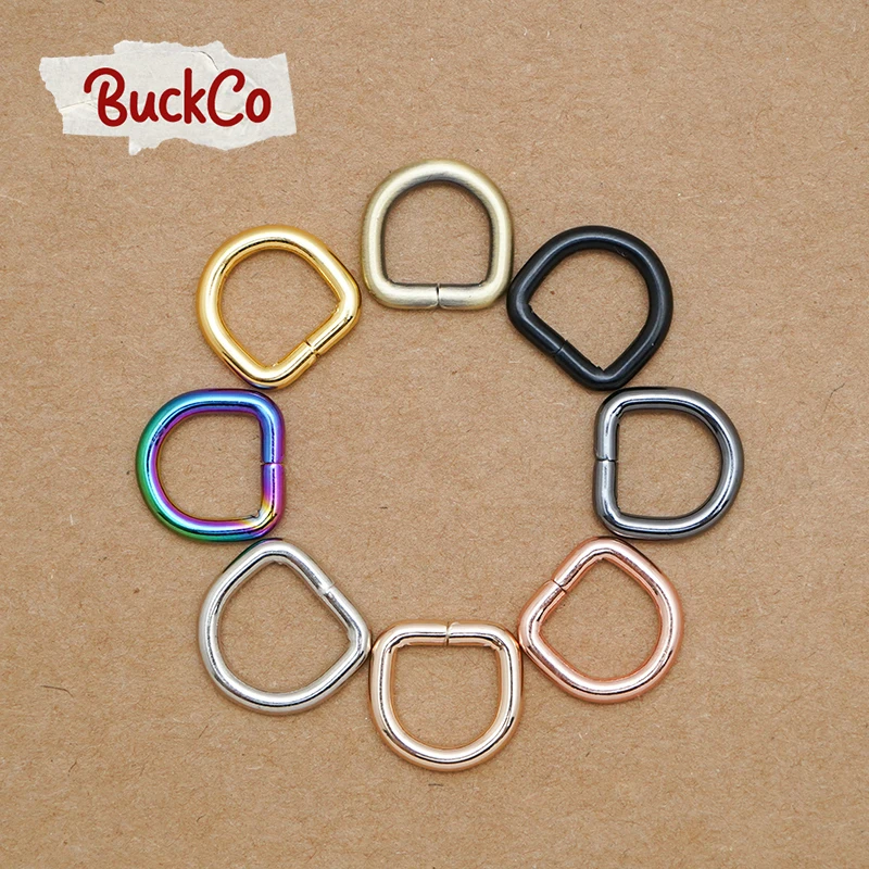 1pc Metal Non-Welded Nickel Plated Hardware D Ring For Garment Luggage Backpack Cat Dog Collar-Strap DIY 10mm parts 8 Colours