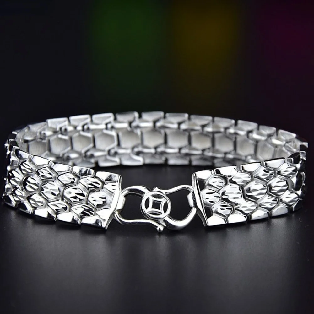 S999 Sterling Silver Men's Bracelet 2020 New Fashion Popular Silver Watch Chain Fashion Handmade Jewelry Female Bracelets