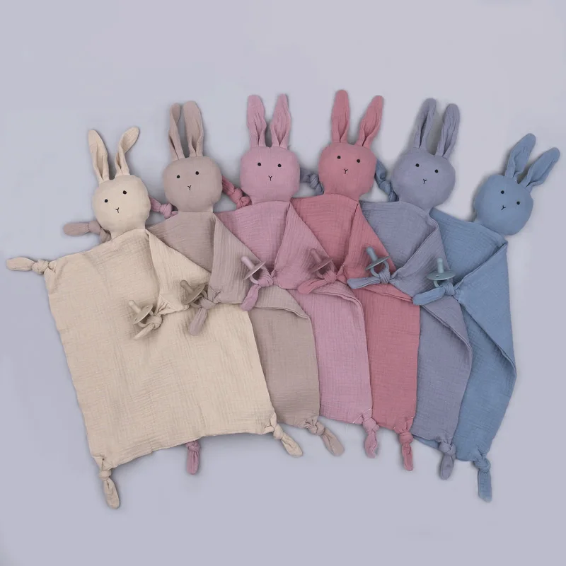 Dropshipping Centre Newborn Soother Appease Towel Baby Bib Kawaii Rabbit Handkerchief Sleeping Nursing Cuddling Blanket Toys