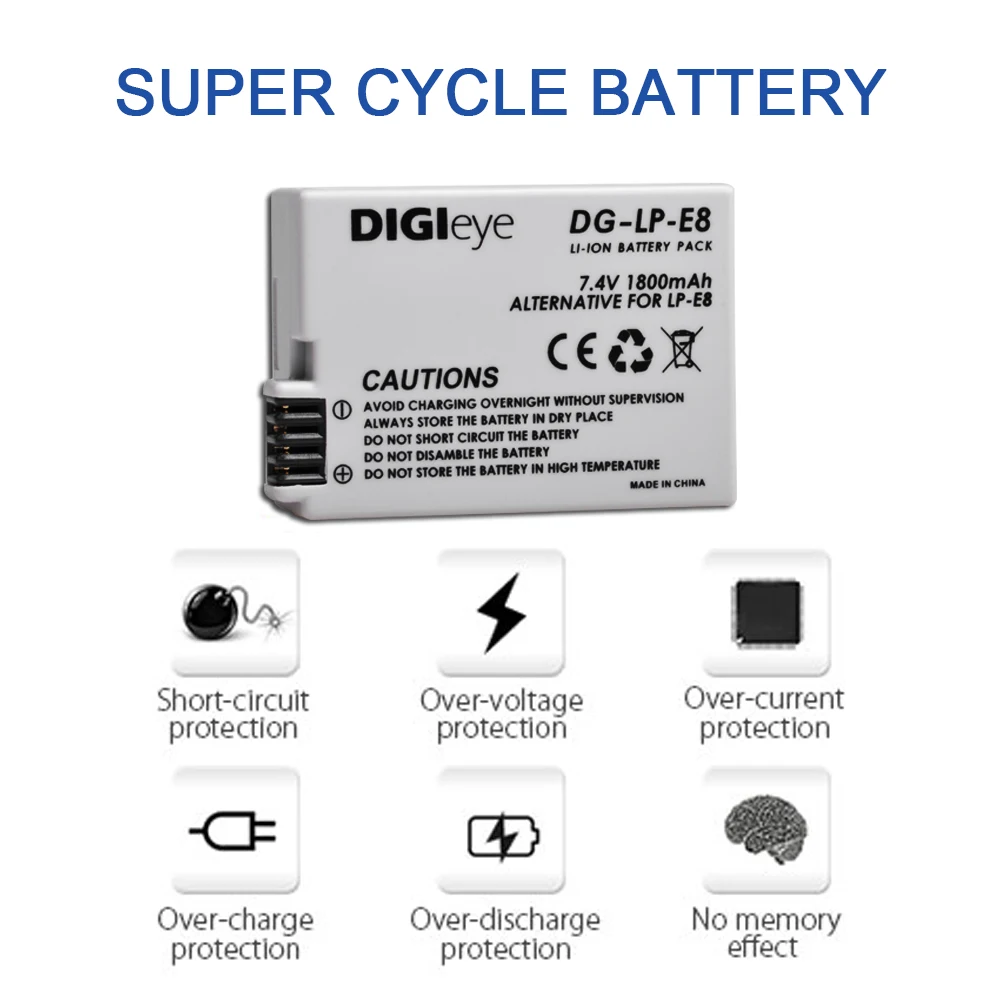 1800mAh LP-E8 LPE8 akumulator do aparatów Canon Rebel T3i T2i T4i T5i EOS 600D 550D 650D 700D pocałunek X5 x 4x6 kamery