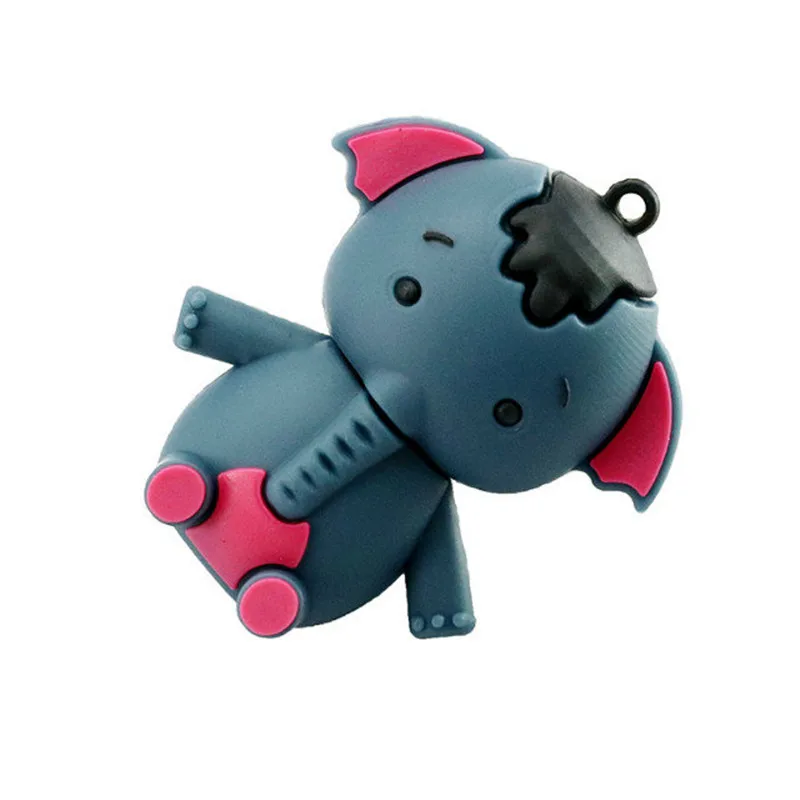 Hoạt Hình Hình Voi Đèn LED Cổng USB Dễ Thương USB 2.0 4GB/8GB/16GB/32GB/64GB/256GB Tặng Bút Dung Lượng Thực USB Tặng