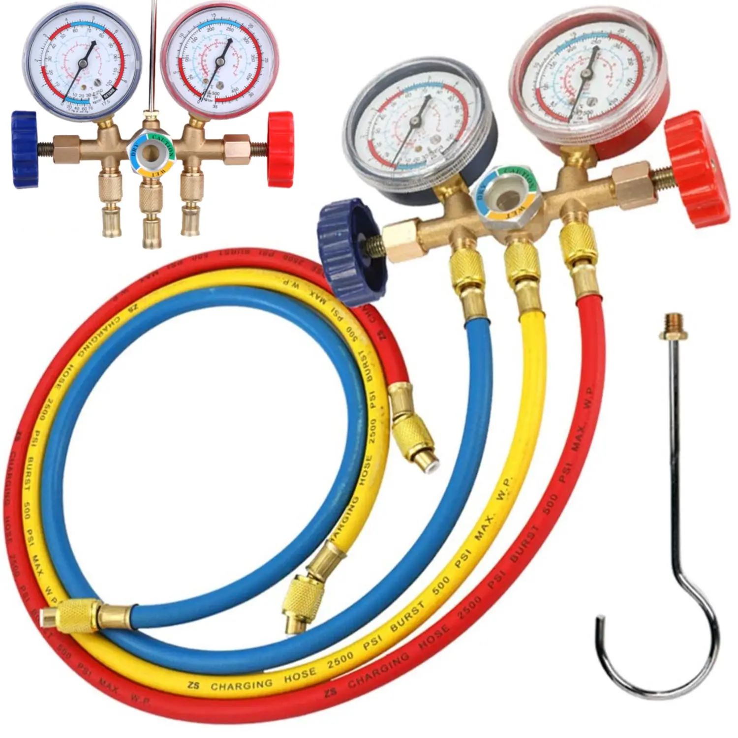 AC Diagnostic Manifold Freon Gauge Set for R12 R22 R-404A R-134a Refrigerants Refrigerant Manifold Gauge Air Condition