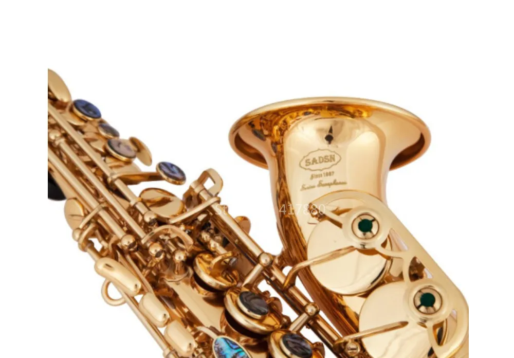 SAIDESEN SAS-780 Bb Tune Soprano Saxophone Brass Gold&Black Nickel Plated Curved Neck B-Flat Soprano Sax Musical Instrument