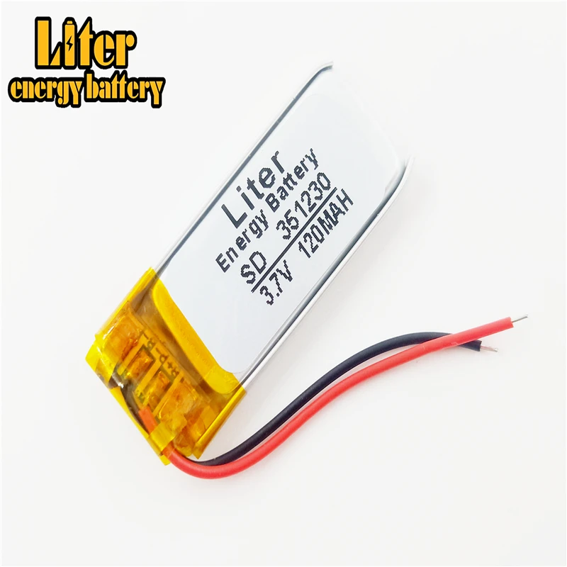 351230 3.7V 120mah Lithium Tablet polymer battery with protection board For MP3 MP5 Bluetooth