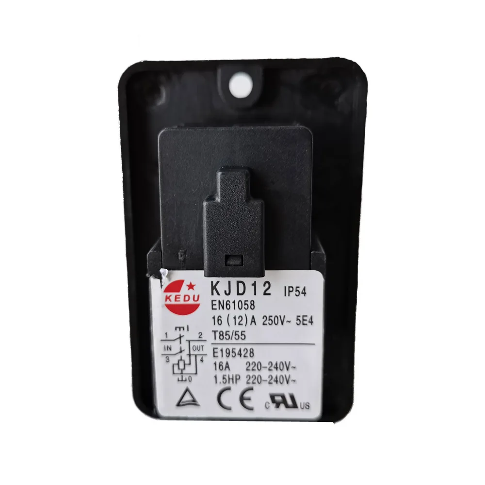 Imagem -02 - Eletromagnético Kedu Pinos Botão de Parada de Emergência para Ferramentas de Carpintaria Elétrica 16a ac 220240v ce Kjd12-interruptor
