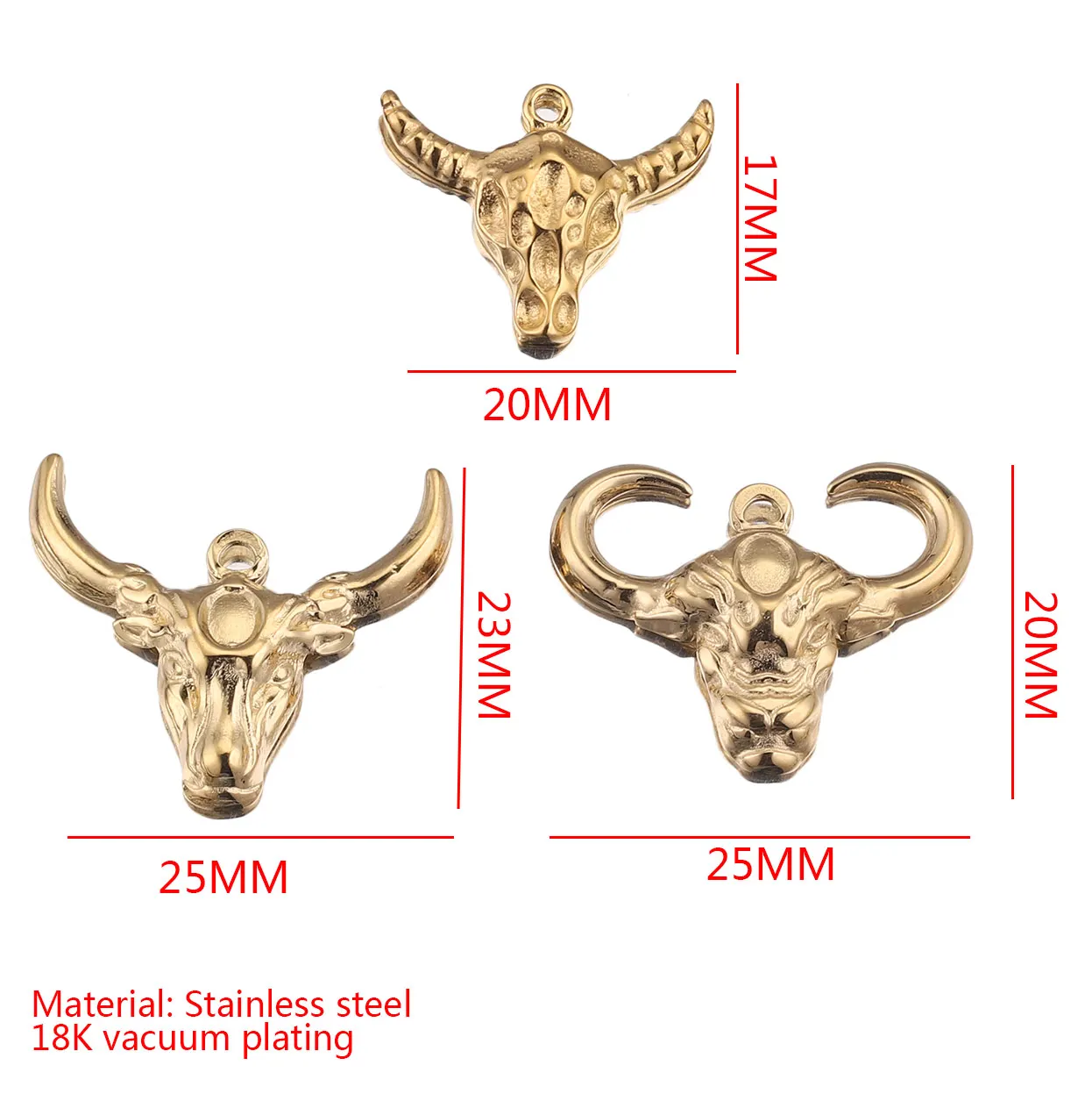 5pcs Lot Stainless Steel Gold Plated Deer Christmas Charms Dangles Pendants for DIY Earring Necklace Jewelry Making Wholesale