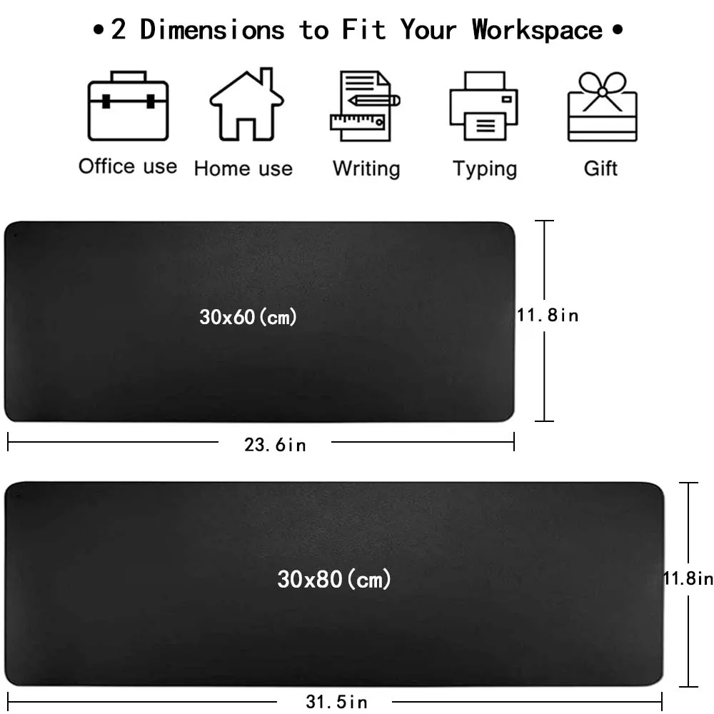 Mousepad grande 30x60cm 30x80cm, mouse pad com estampa de couro pu à prova d'água antiderrapante série de pintura de jogo, tapete para teclado