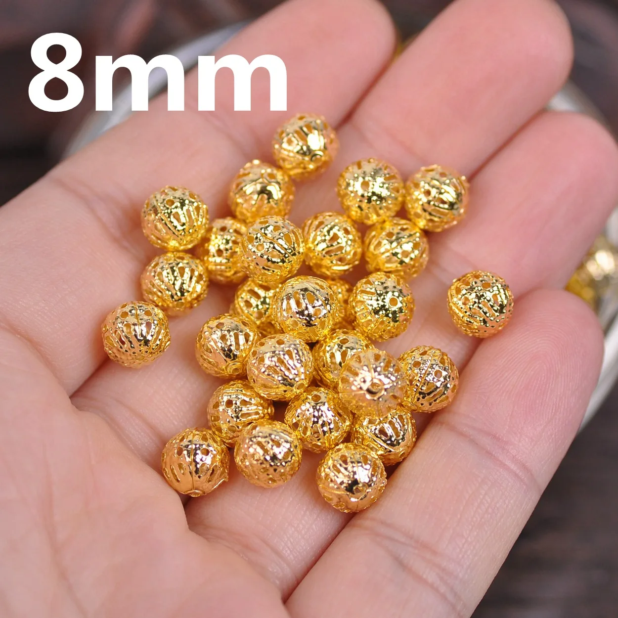 4mm 6mm 8mm Runde Hohl Messing Metall Lose Spacer Perlen Lot Für Schmuck, Die DIY Handwerk